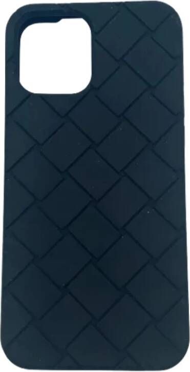 Bottega Veneta Vintage Intrecciato iPhone 13-hoesje Tweedehands rubber Zwart Dames
