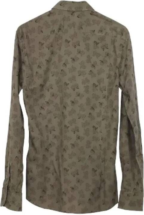 Bottega Veneta Vintage Katoenen Overhemd met Vlinderprint Bruin Heren