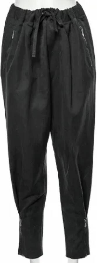 Bottega Veneta Vintage Luxe zwarte katoenen broek met ritssluiting Zwart Dames