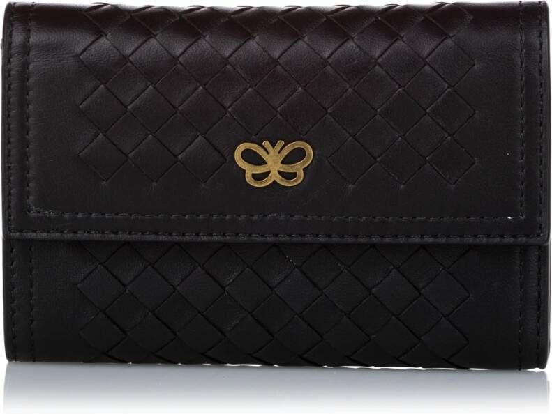 Bottega Veneta Vintage Pre-eigendom Intrecciato lederen portemonnee Zwart Dames