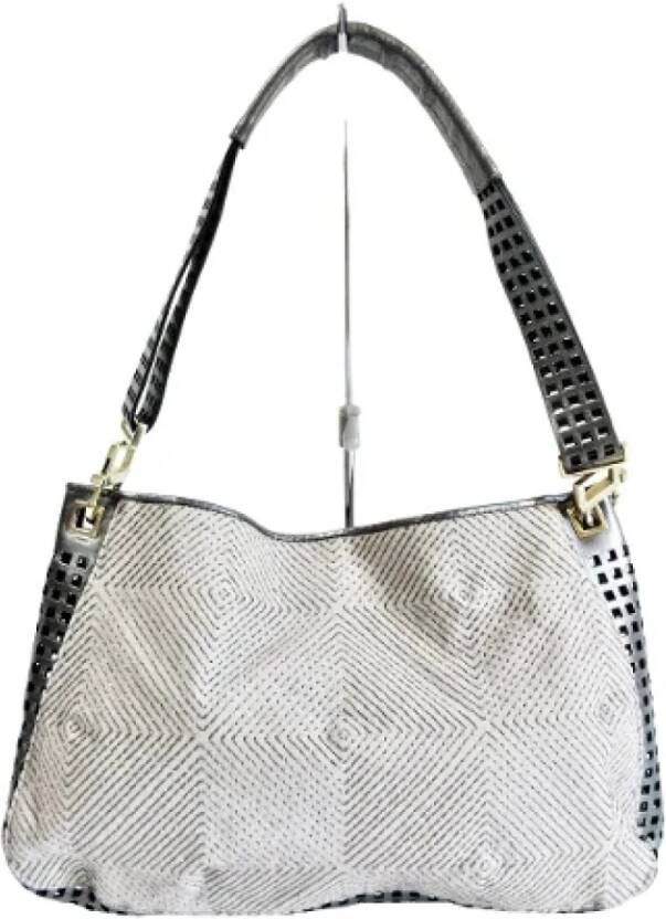 Bottega Veneta Vintage Pre-owned Canvas shoulder-bags Grijs Dames