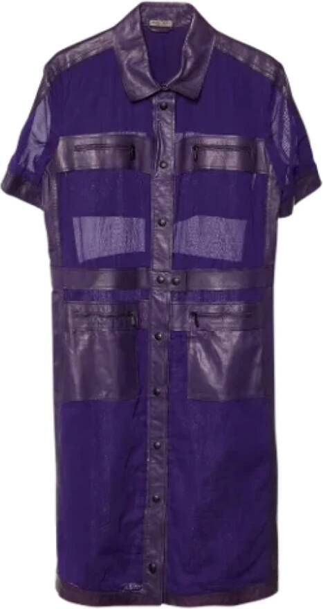 Bottega Veneta Vintage Pre-owned Cotton dresses Paars Dames