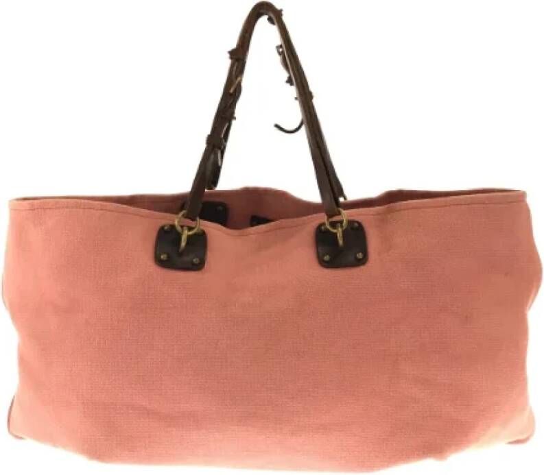 Bottega Veneta Vintage Pre-owned Cotton shoulder-bags Roze Dames