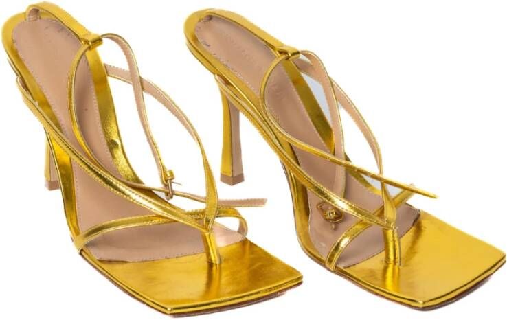 Bottega Veneta Vintage Pre-owned Golden Heeled Sandals Geel Dames