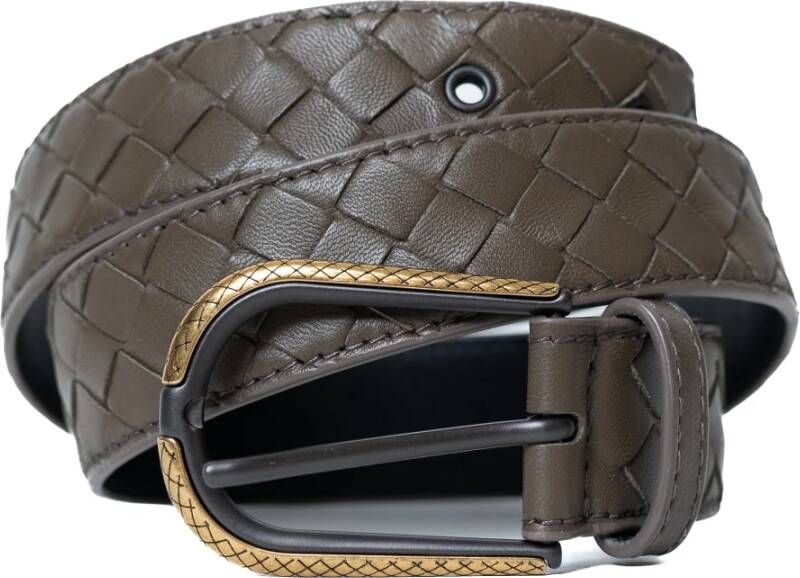 Bottega Veneta Vintage Pre-owned Kaki Leather Belt Groen Dames