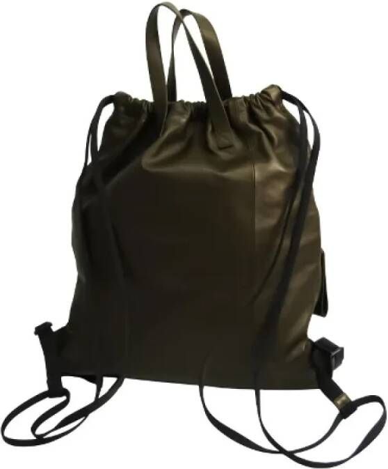 Bottega Veneta Vintage Pre-owned Leather backpacks Groen Dames