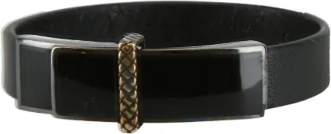 Bottega Veneta Vintage Pre-owned Leather bracelets Zwart Dames