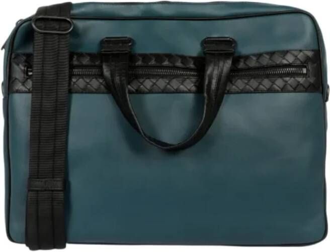 Bottega Veneta Vintage Pre-owned Leather briefcases Blauw Dames