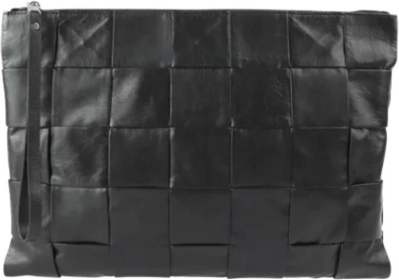 Bottega Veneta Vintage Pre-owned Leather clutches Zwart Dames