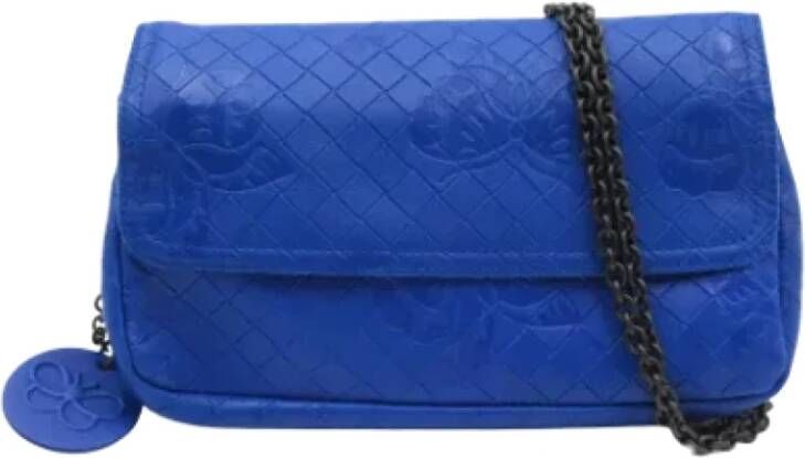 Bottega Veneta Vintage Pre-owned Leather crossbody-bags Blauw Dames