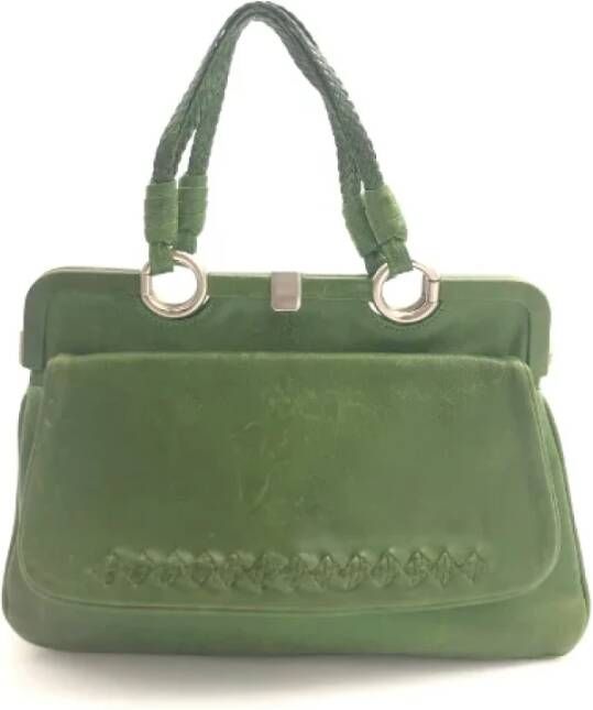 Bottega Veneta Vintage Pre-owned Leather handbags Groen Dames