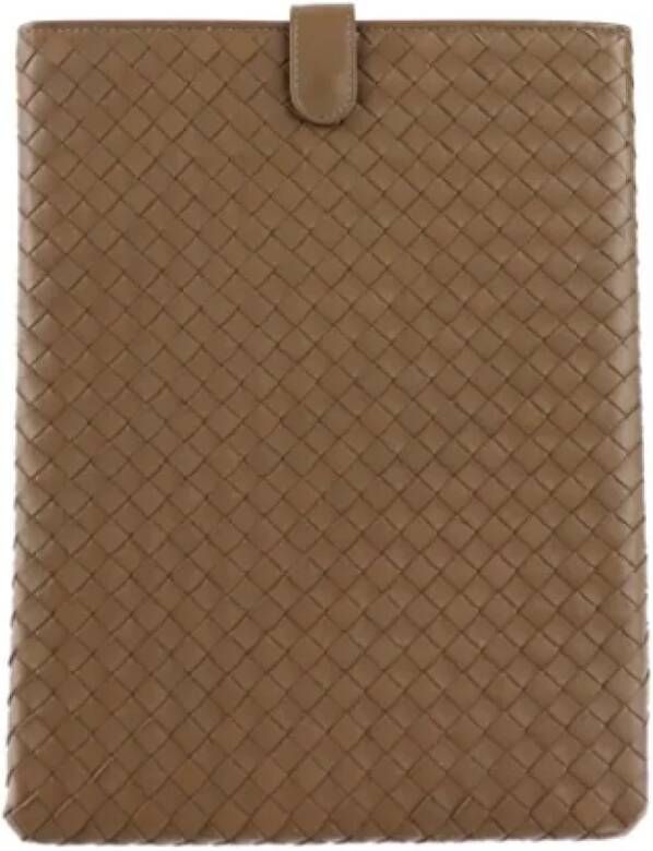Bottega Veneta Vintage Pre-owned Leather home-office Bruin Dames