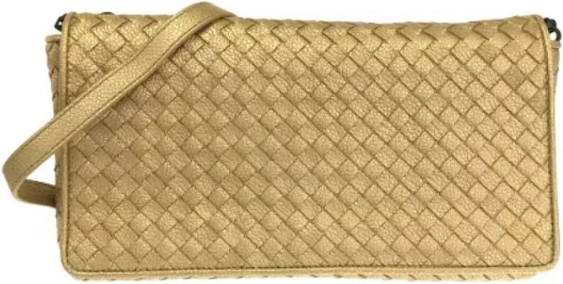 Bottega Veneta Vintage Pre-owned Leather shoulder-bags Geel Dames