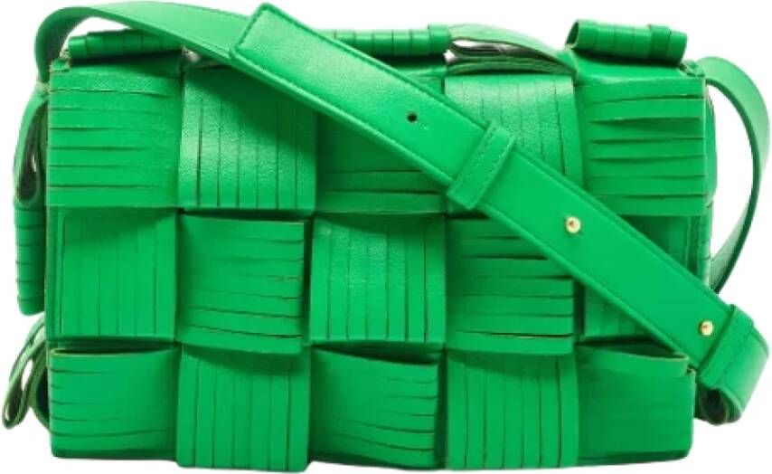 Bottega Veneta Vintage Pre-owned Leather shoulder-bags Groen Dames