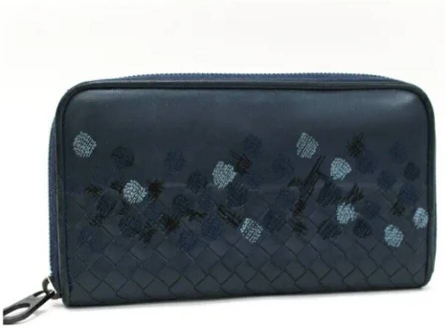Bottega Veneta Vintage Pre-owned Leather wallets Blauw Dames