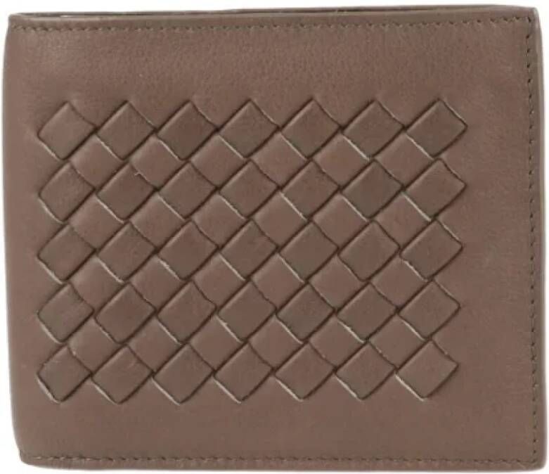 Bottega Veneta Vintage Pre-owned Leather wallets Bruin Heren