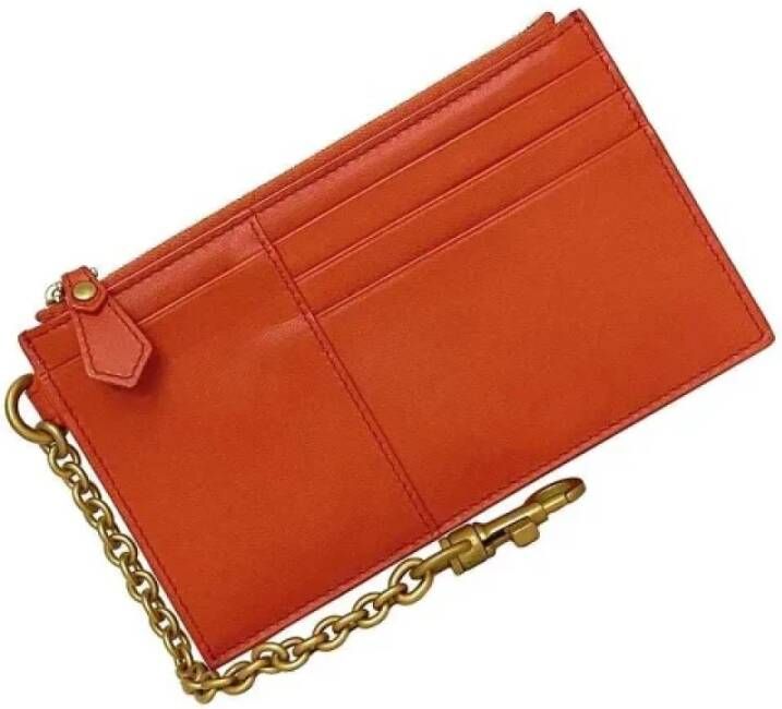 Bottega Veneta Vintage Pre-owned Leather wallets Oranje Dames