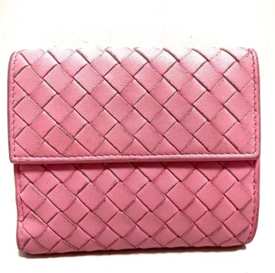 Bottega Veneta Vintage Pre-owned Leather wallets Roze Dames