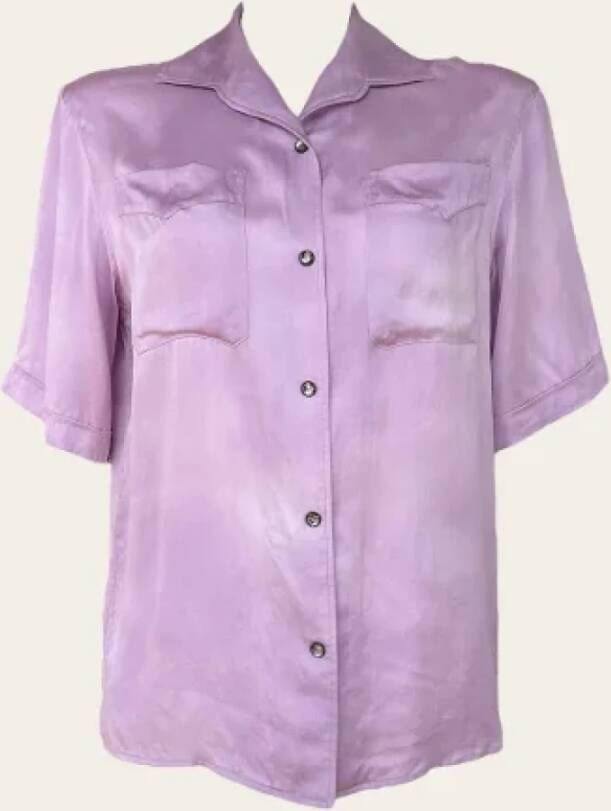 Bottega Veneta Vintage Pre-owned Lilla Zijden Bottega Veneta Overhemd Purple Dames