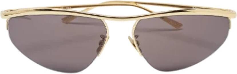 Bottega Veneta Vintage Pre-owned Metal sunglasses Zwart Dames