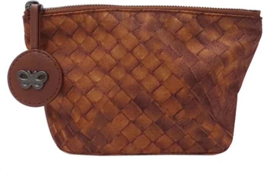 Bottega Veneta Vintage Pre-owned Nylon pouches Bruin Dames