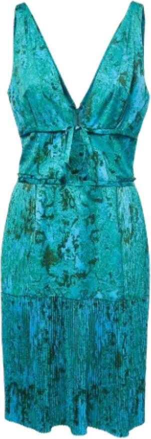 Bottega Veneta Vintage Pre-owned Satin dresses Blauw Dames