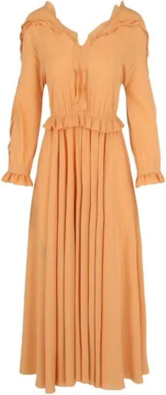 Bottega Veneta Vintage Pre-owned Silk dresses Geel Dames