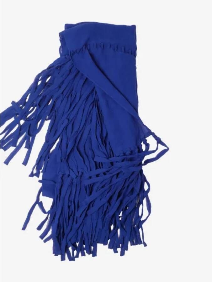 Bottega Veneta Vintage Pre-owned Silk scarves Blauw Dames