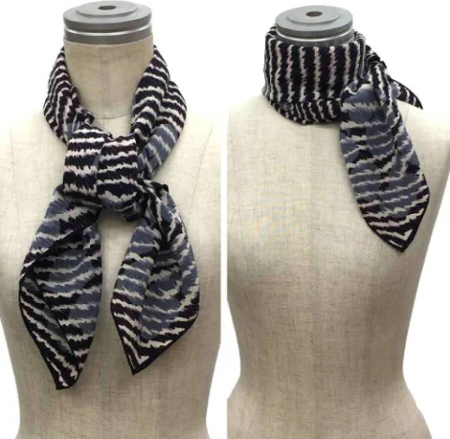 Bottega Veneta Vintage Pre-owned Silk scarves Zwart Dames