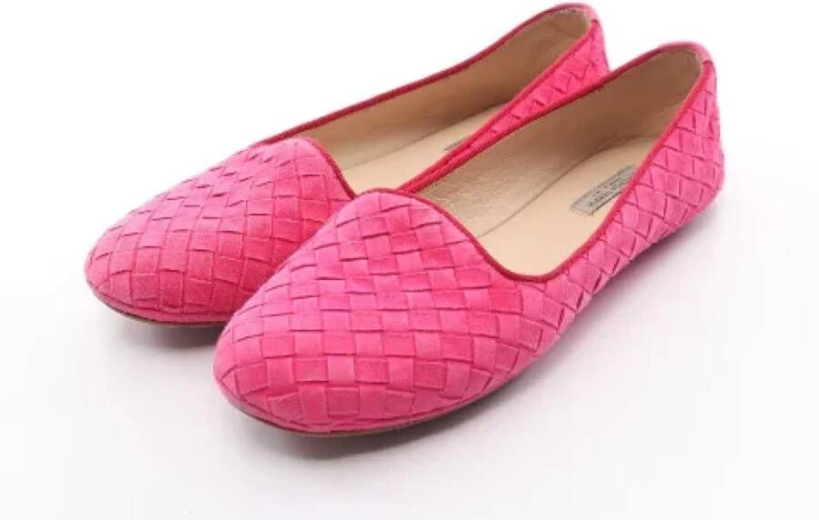 Bottega Veneta Vintage Pre-owned Suede flats Roze Dames