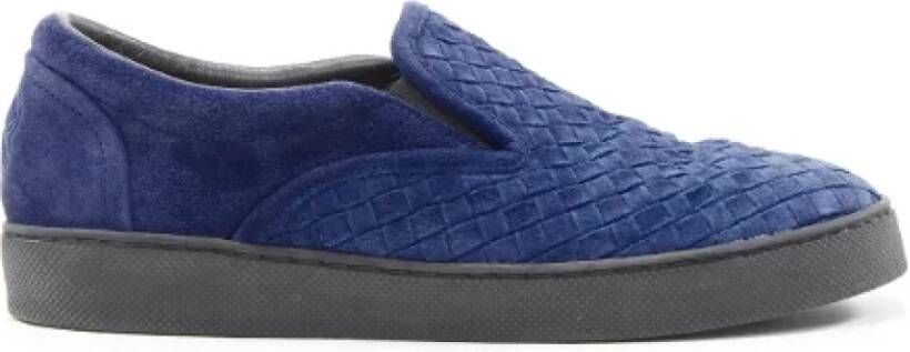 Bottega Veneta Vintage Slip-On Skate Schoenen in Donkerblauw Suède Blauw Dames