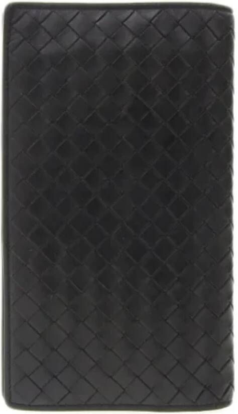 Bottega Veneta Vintage Stijlvolle tweedehands leren portemonnee Zwart Dames