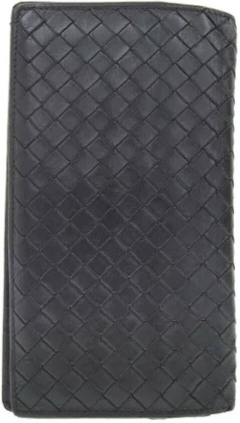 Bottega Veneta Vintage Stijlvolle tweedehands leren portemonnees Zwart Dames