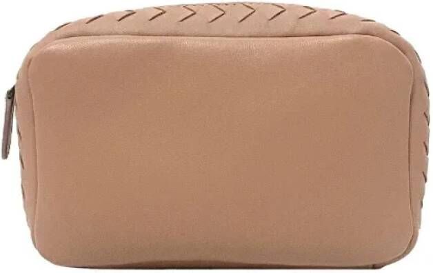 Bottega Veneta Vintage Tweedehands Beige Leren Bottega Veneta Intrecciato Tas Beige Dames