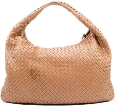Bottega Veneta Vintage Tweedehands Bruin Leren Bottega Veneta Hobo Tas Bruin Dames