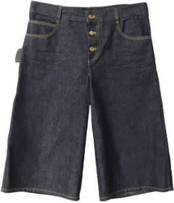 Bottega Veneta Vintage Tweedehands Culottes Jeans van Katoen Blauw Dames