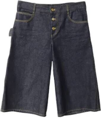 Bottega Veneta Vintage Tweedehands Culottes Jeans van Katoen Blauw Dames