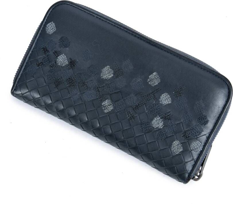 Bottega Veneta Vintage Tweedehands portefeuilles Blauw Dames