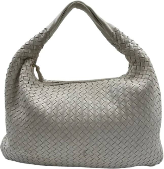 Bottega Veneta Vintage Tweedehands Wit Leren Bottega Veneta Schoudertas White Dames