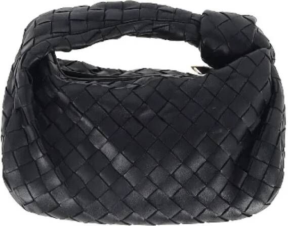 Bottega Veneta Vintage Tweedehands Zwarte Leren Bottega Veneta Jodie Mini Schoudertas Black Dames