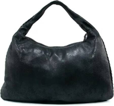 Bottega Veneta Vintage Tweedehands Zwarte Leren Bottega Veneta Schoudertas Zwart Dames