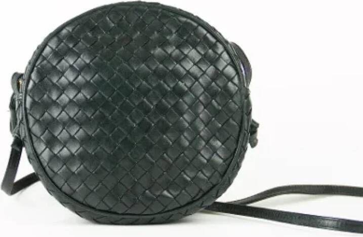 Bottega Veneta Vintage Tweedehands Zwarte Stoffen Crossbody Tas Zwart Dames