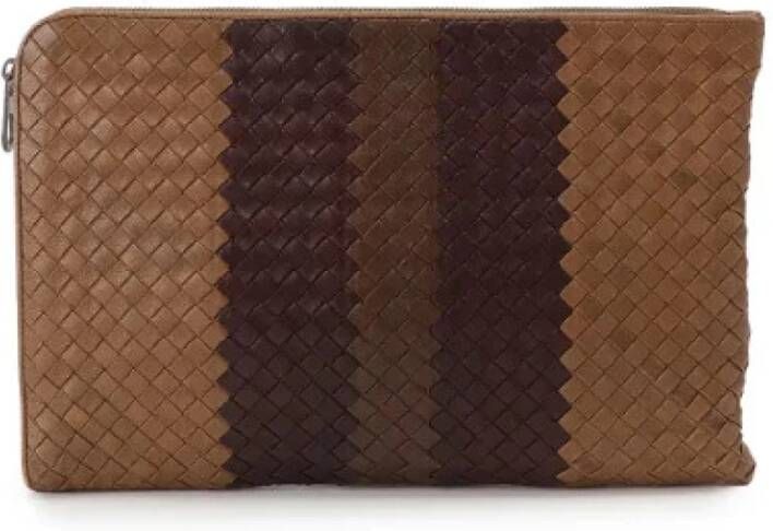 Bottega Veneta Vintage Voldoende lederen klauwen Bruin Dames