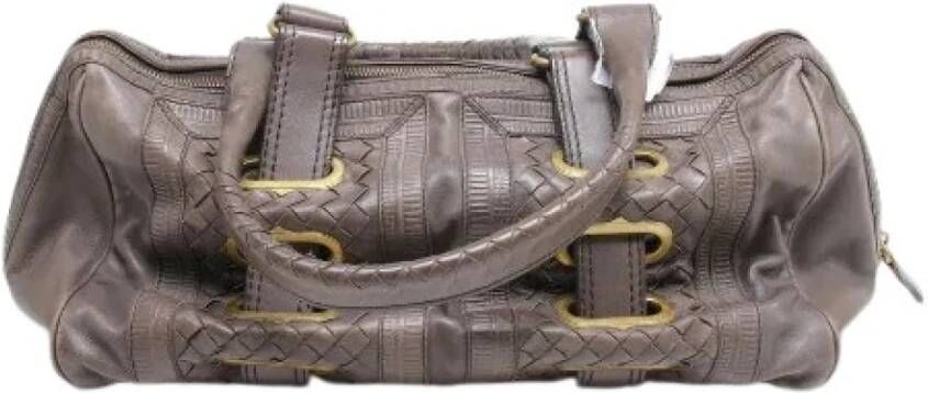 Bottega Veneta Vintage Voldoende lederen schouderzakken Bruin Dames