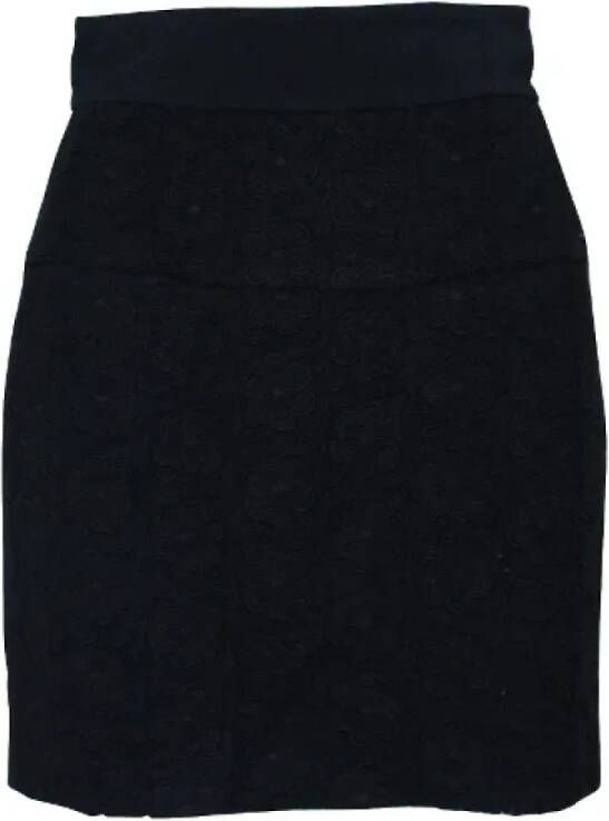Bottega Veneta Vintage Zwart Kant Mini Rok Zwart Dames