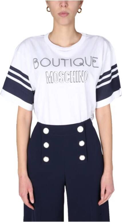 Boutique Moschino ailor stemming t-shirt Wit Dames