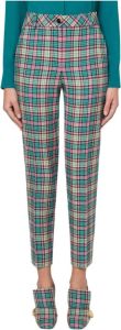 Boutique Moschino Cropped Check Trousers Blauw Dames