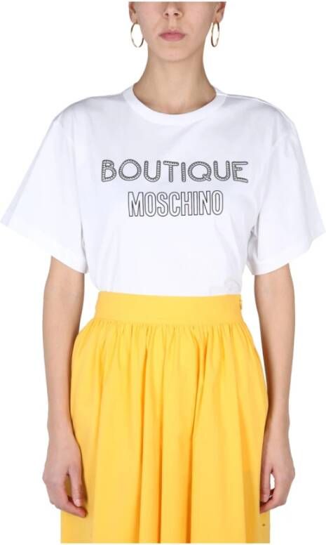 Boutique Moschino Logo T-shirt White Dames