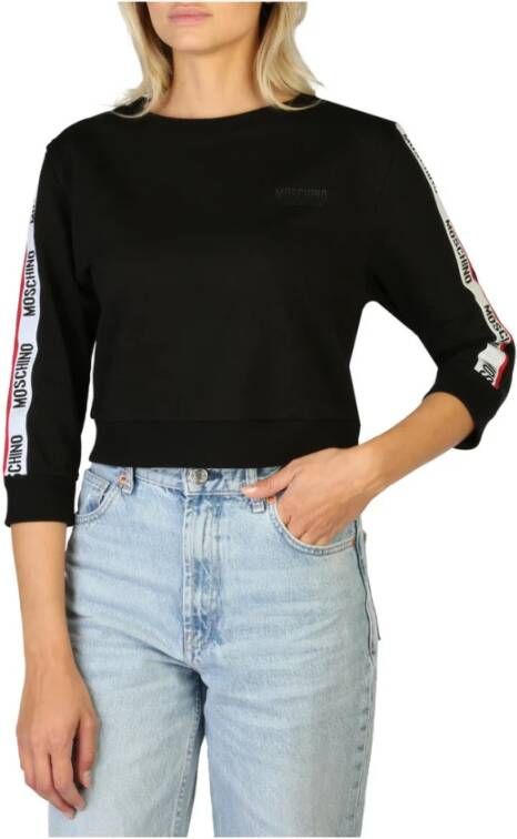 Moschino Dameskatoenen sweatshirt in effen kleur Black Dames