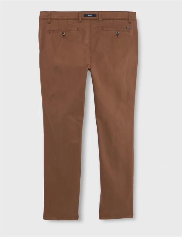 BRAX Luxe Katoenen Flatfront Broek Brown Heren - Foto 3